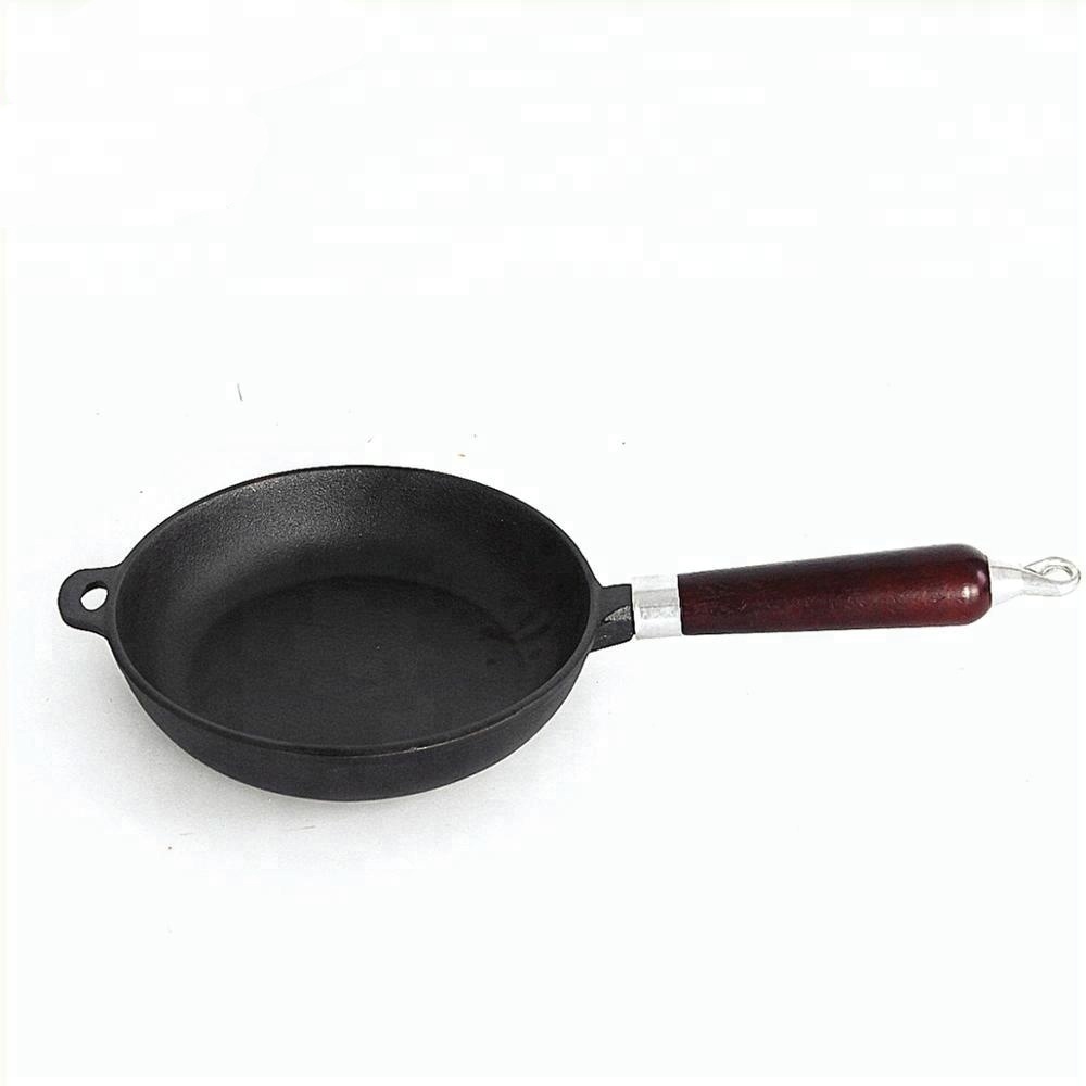 Renewable Design for Mini Colorful Teapot Traditional -
 cast iron skillet fry pan with wooden handle, Preseasoned – KASITE