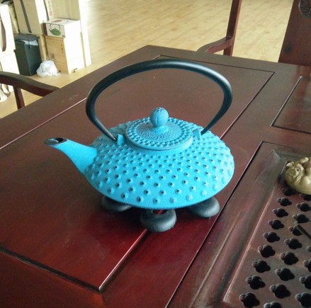 Manufacturer for Glass Teapot And Warming Tray -
 cast iron teapot in blue colour wholesaler, 1.25Liter – KASITE