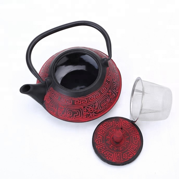 Royal Kasite cast iron tea pot sets, red spray pattern in 1.2 L capacity, sales well on Amazon