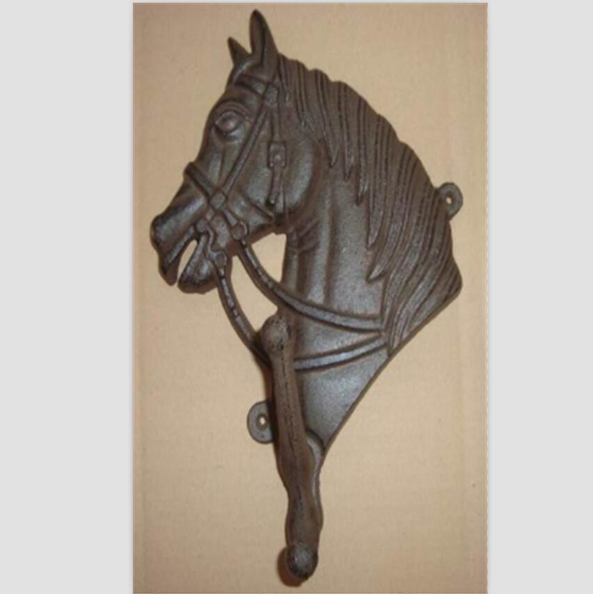 single horse head cast iron coat hook