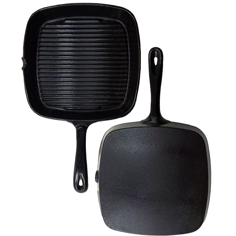 Hot sale Cast Iron Dinner Bell -
 Chef's Classic Black Enamel Cast Iron 9.25 Inch Square Grill Pan – KASITE