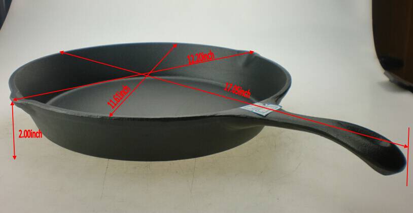 FDA certification 12 inch preseasoned cast iron oval skillet frying pan