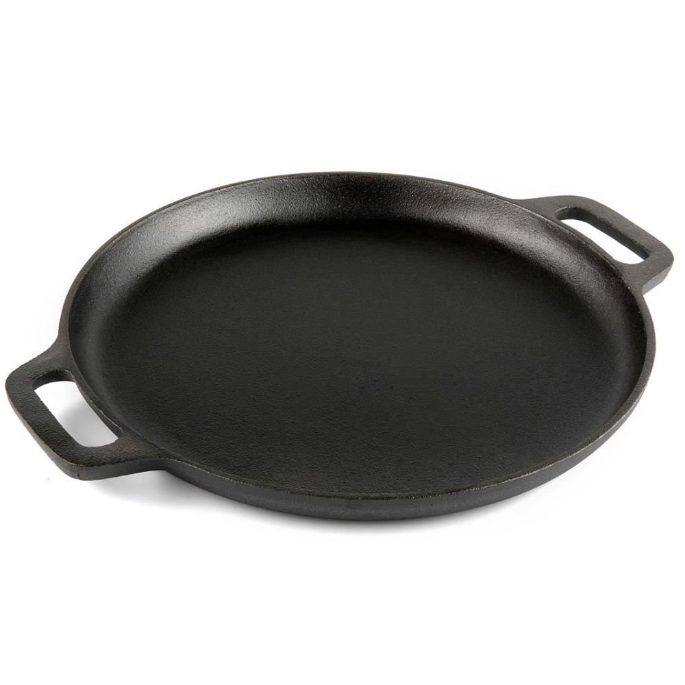 12-inch Cast Iron Baking Pizza Pan Cooking Griddle for Oven, Stove or Grill