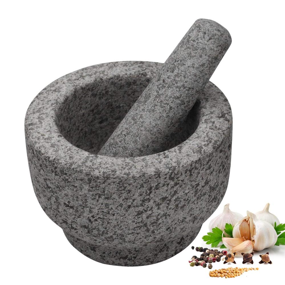 Top Suppliers Silver Teapot Set -
 Polished Solid Granite Mortar and Pestle-5.9Inch Diameter,Grey – KASITE