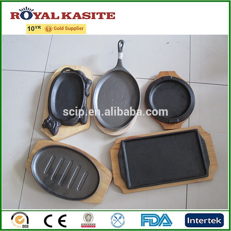 Different shape cast iron sizzling plate,cast iron steak plates