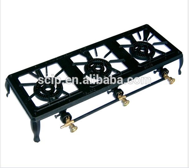 GB03 cast iron Gas Stove, 3 burners gas cooktop, cast iron gas burner
