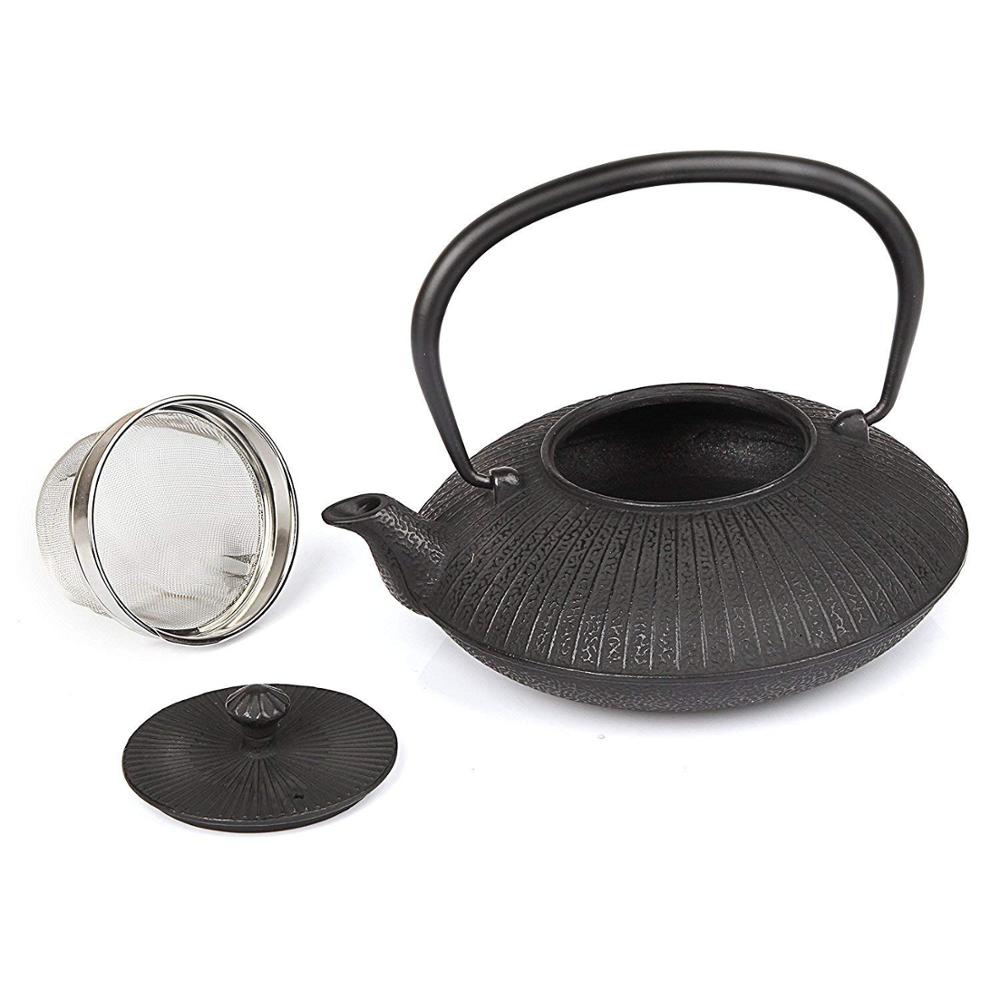 Best Price for Glass Teapot Cup Set -
 Cast Iron Tea Pot Black/ tea kettle (38 oz 1150ml) – KASITE