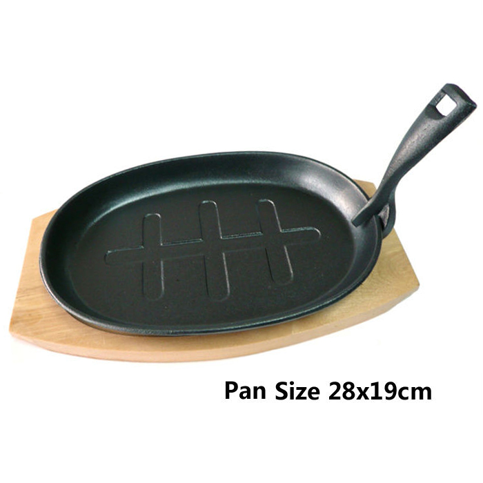FDA Certification pre-seasoned cast iron fajita platter for restaurant