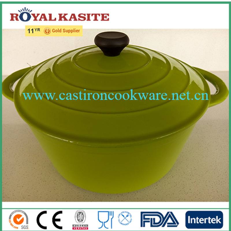 Eco-friendly Manufacture Top quality enamel coating cast iron no stick and no oil smoke casserole, cooking boiler