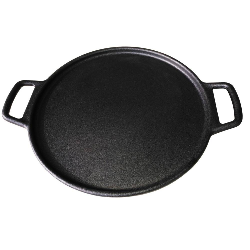 14-inch Black Round Cast Iron Pizza Pan