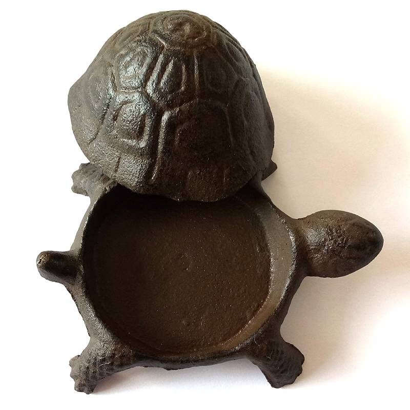 Home& Garden Decorative Cast Iron Turtle Key Hider/ Keyholder/ Yard Figurine, Antique Rust