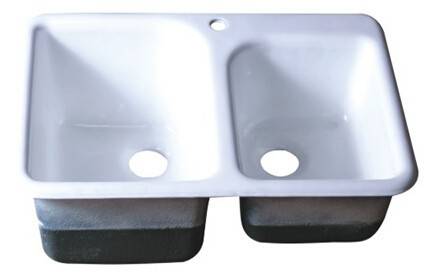 white enamel cast iron sink