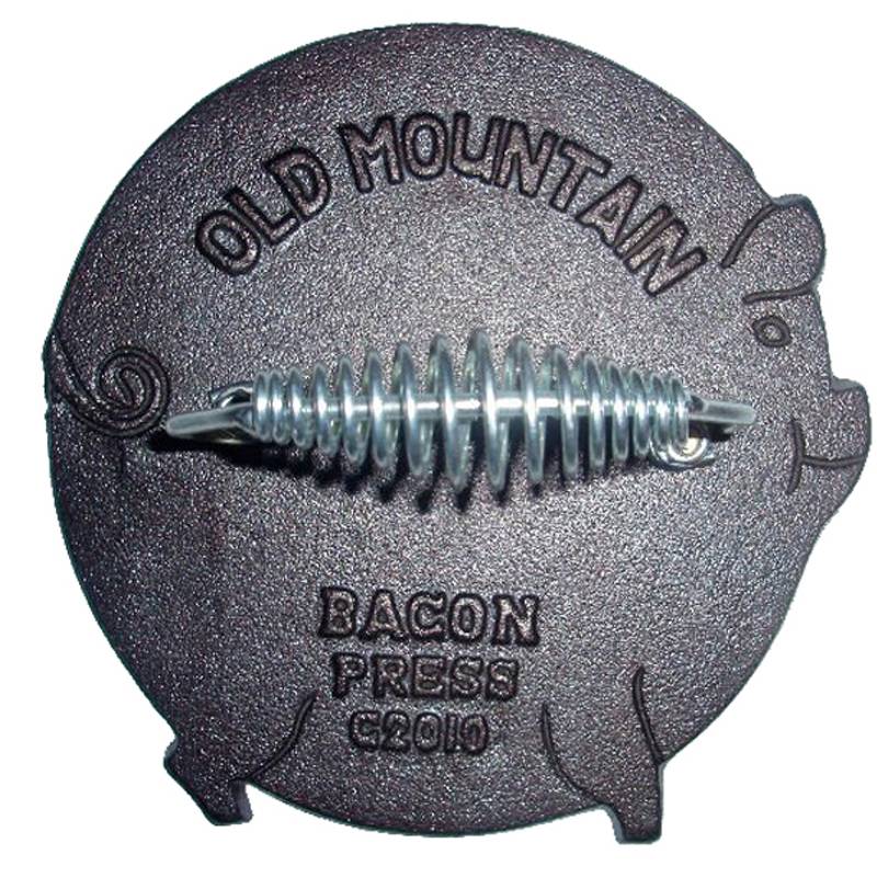 Cast Iron Pig Shaped Bacon Press with Wood Handle