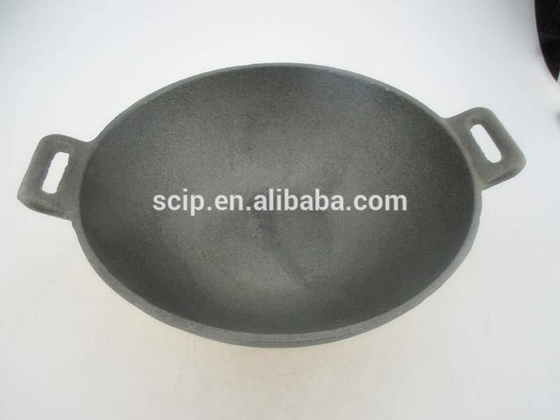 hot sale cast iron woks, non stick cast iron cooking wok
