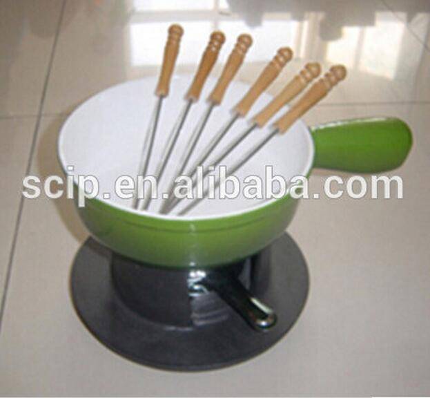 Enameled Cast Iron Fondue Hot Pot cast iron fondue set