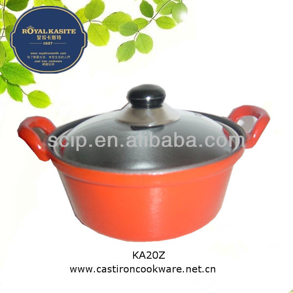 non stick enamel cast iron pot with two big ears