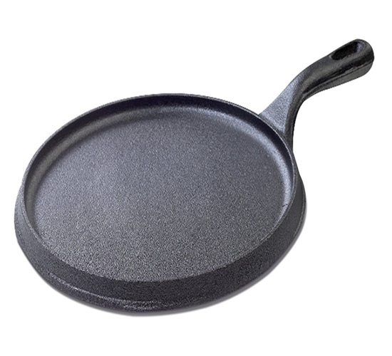 Black Preseasoned 9.5-Inch Cast Iron Griddle/Grill pizza Pan