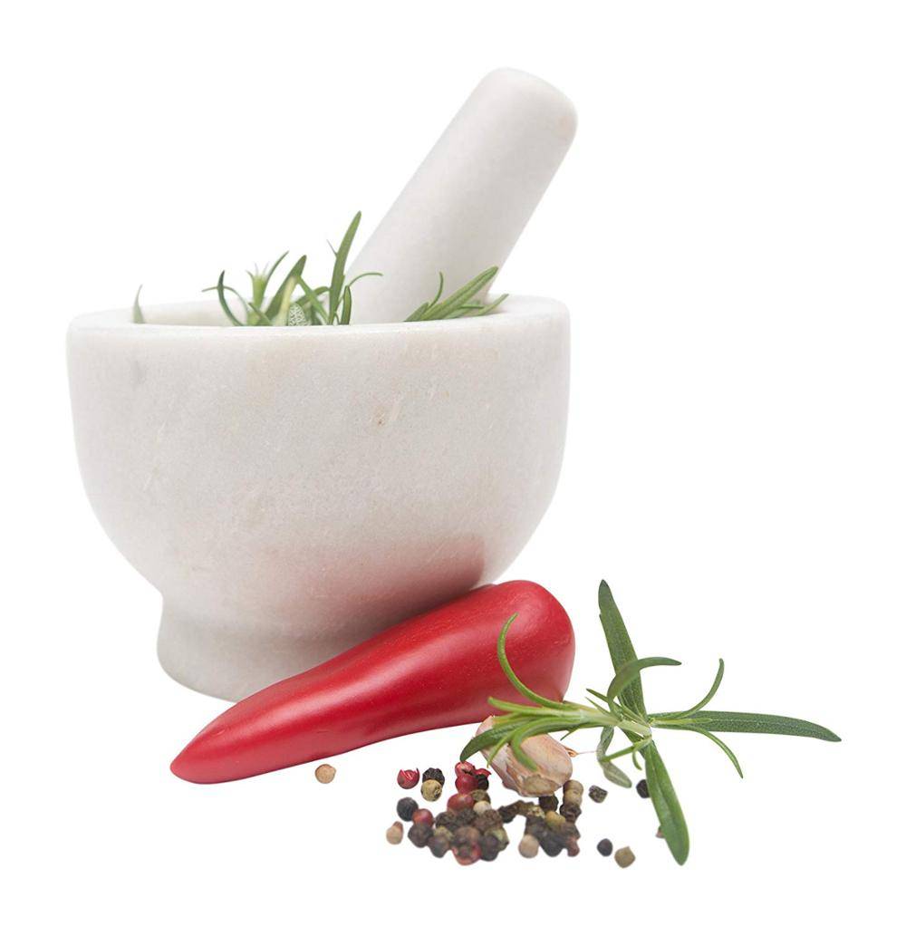 Mortar and Pestle Set | Made of 100% Natural Solid Polished Marble