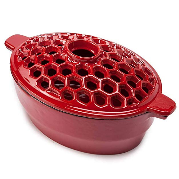 Manufacturing Companies for Metal Hooks And Hangers - Cast Iron Lattice Steamer Red 2.3 quart – KASITE