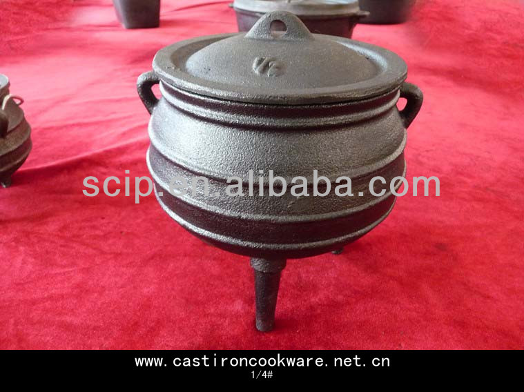 1/2# cast iron three legged potjie pot wholesale