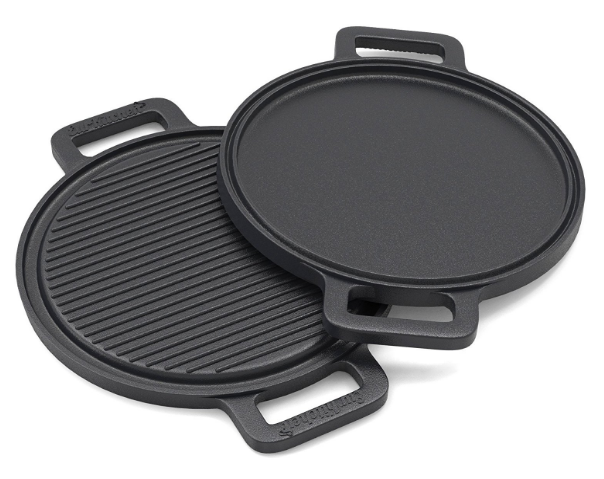 Amazon hot sale two-sides cast iron pizza pan grill pan