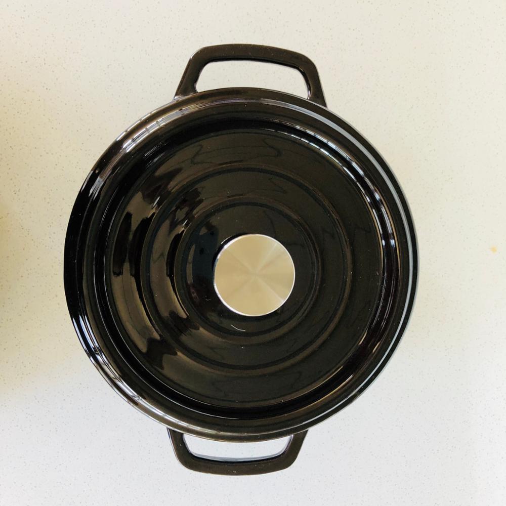 OEM Customized Personalized Teapot -
 enamel cast iron dutch oven black 22 cm – KASITE