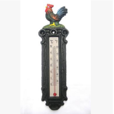 cock pattern cast iron thermometer cast iron weatherglass cast iron temperature gauge