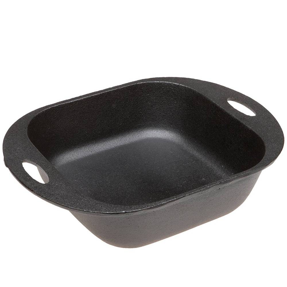 13 years gold supplier rectangular cast iron baking pan bread pan in Pre-season coating