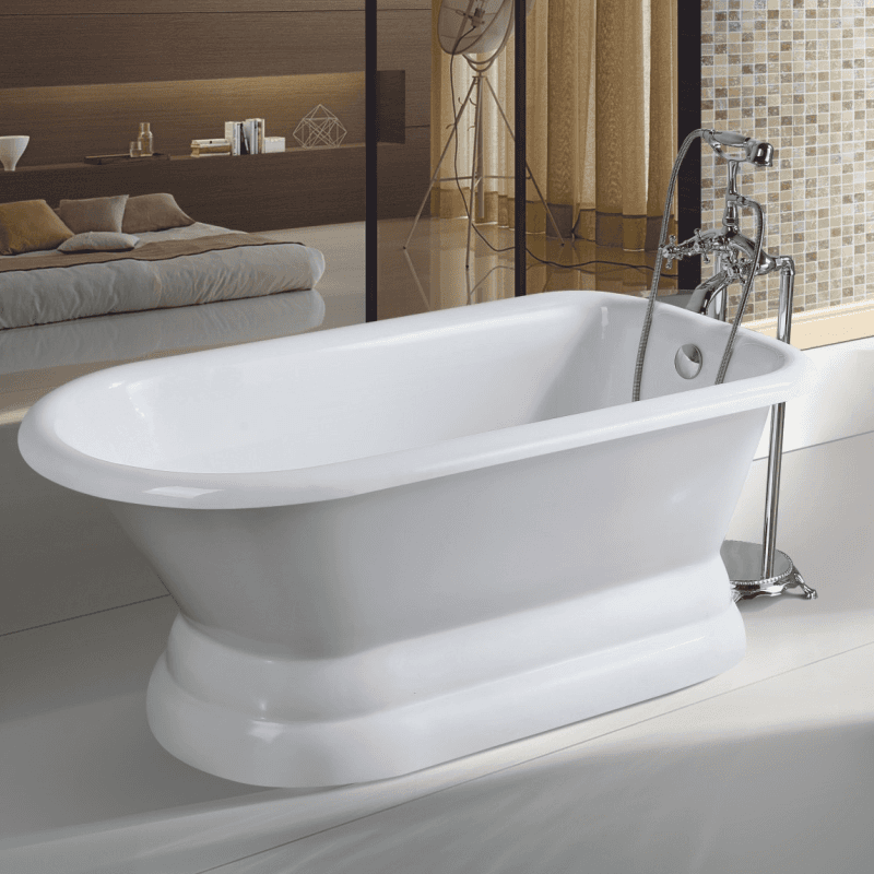 Europe style for Traditional Metal  Tea Kettle -
 flat bottom bathroom tub freestanding – KASITE
