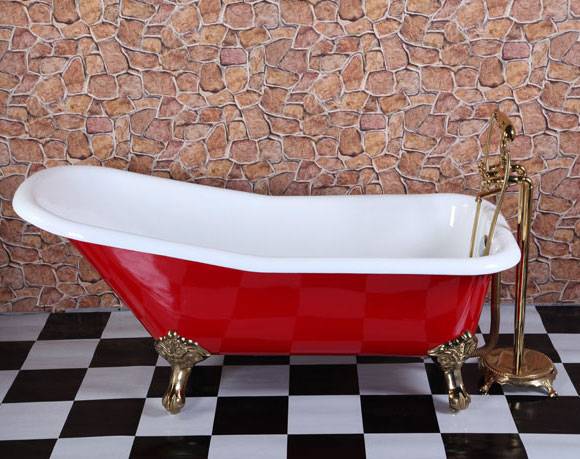 โยนอ่างอาบน้ำเหล็กที่มีสีสวยงามอิสระโยนอ่างอาบน้ำเหล็ก