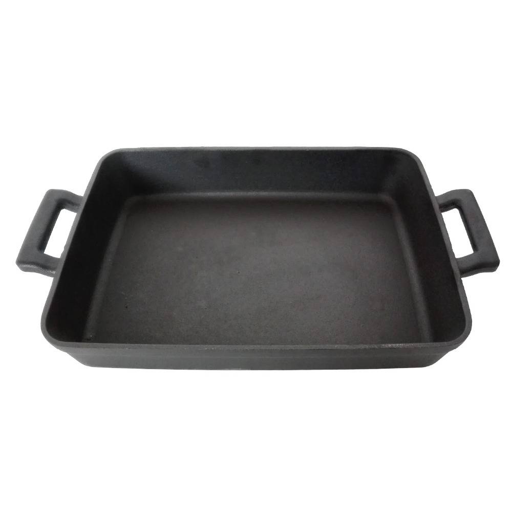 factory customized Big Glass Teapot -
 heavy duty square preseasoned cast iron fry pan cast iron griddle pan skillet – KASITE
