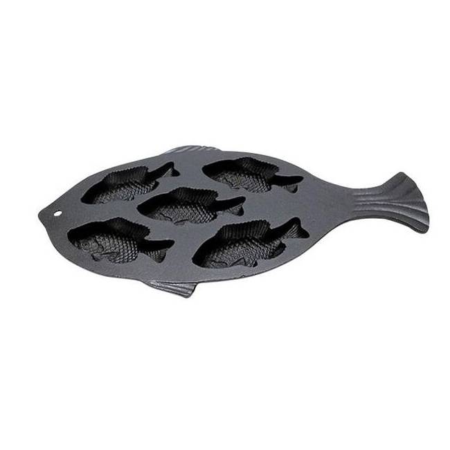 Cast Iron Preseasoned Fish Cornbread Pan