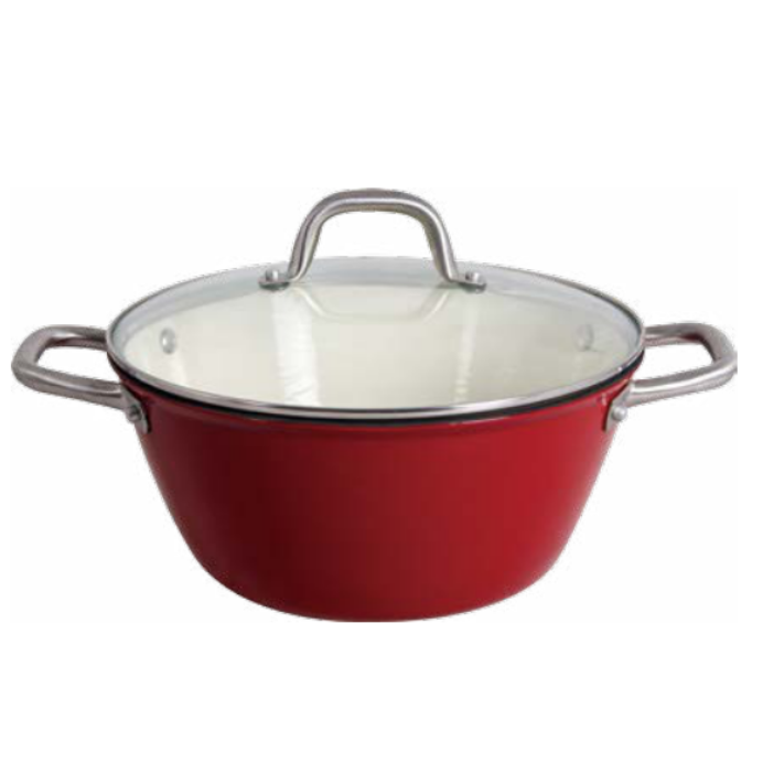 9 Quart round Enameled cast iron Dutch Oven Classic Red Enamel Cast Iron casserole with glass lid