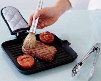 High quality square cast iron enamel grill pan /griddle pan