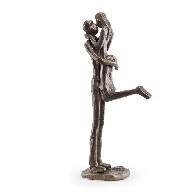 Contemporary Sand-Casted Bronze Sculpture  Passionate Kiss