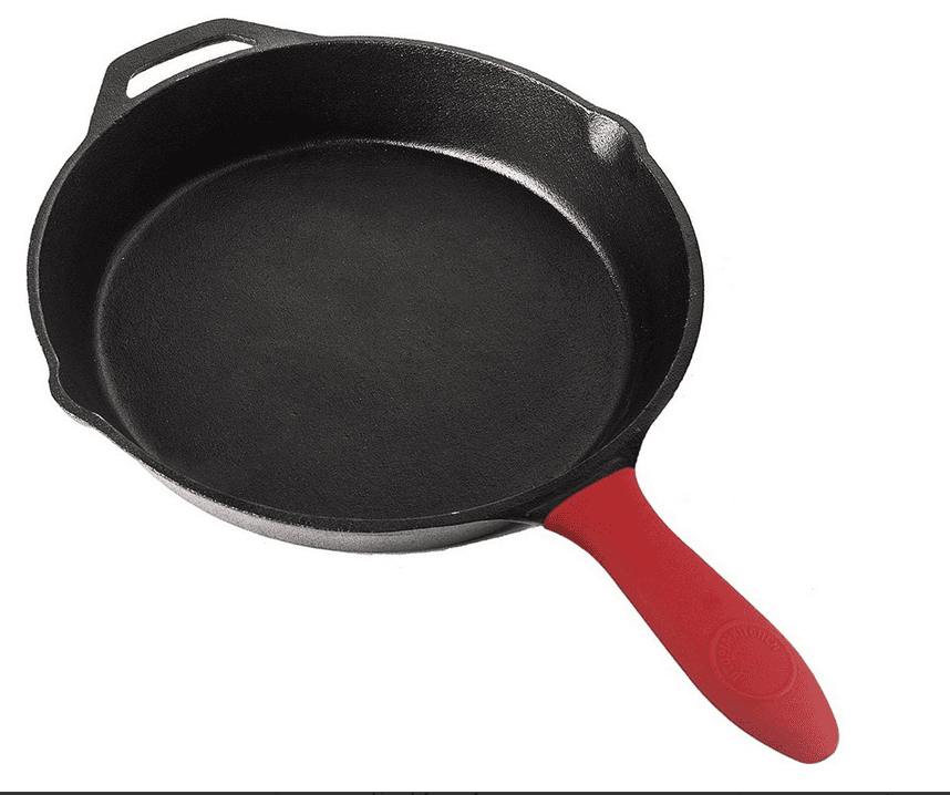 Pre Seasoned Cast Iron Skillet with Silicone Hot Handle Holder – 12.5 inch