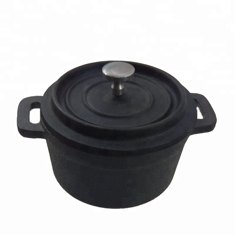 healthy insulated cast iron mini cookware casserole pot, Pre-seasoned