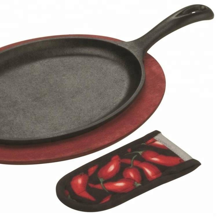 cast iron oval fajita pan
