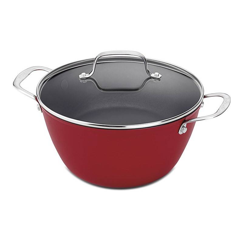 Chinese Professional Cast Iron Grill Pan -
 CastLite Non-Stick Cast Iron Dutch Oven with Cover, 5.25-Quart, Red – KASITE