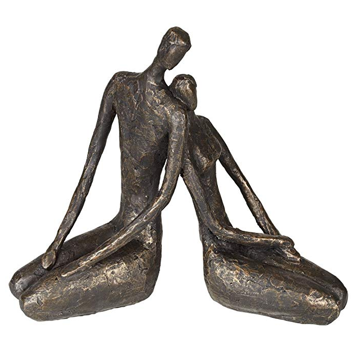 Loving Couple 11 1/2" Wide Bronze Sculpture