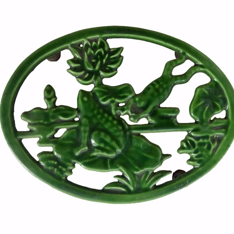 Super Purchasing for Antique Cast Iron Angel Statue -
 green cast iron enamel trivet – KASITE