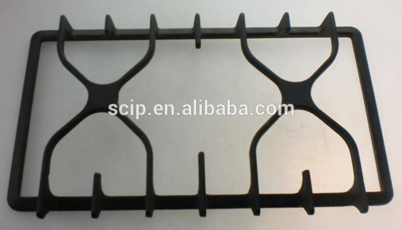 Cooktop part type clean enamel cast iron rectangular pan support
