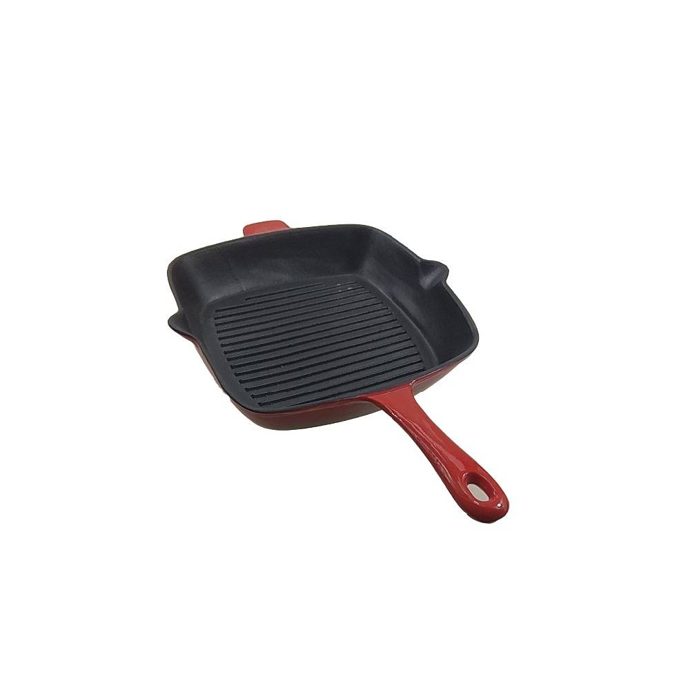 cast iron griddle grill pan with customized logo, enamel coating