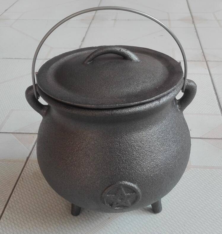 wax coating cast iron cauldron with pentangle cast iron South Africa pot