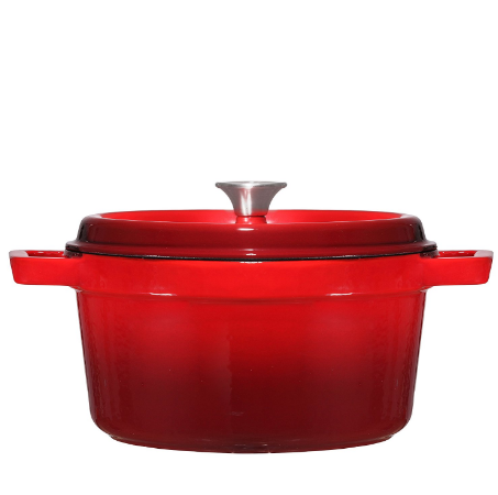 Royal Kasite cast iron cookware red enameled casserole