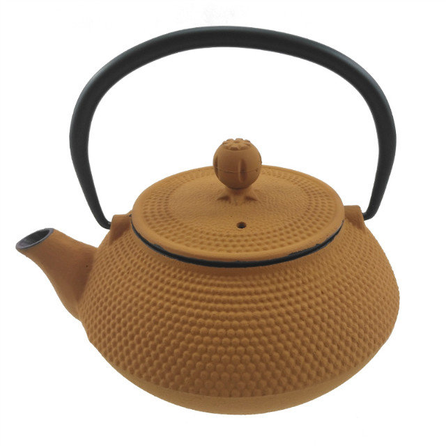 Wholesale orange Cast Iron Tea Pot