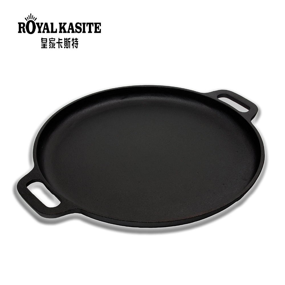 35 cm diameter 4.5 kg cast iron pizza plate pan with vegetable coating