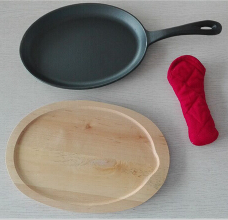 Amazon hot sell induction non stick preseasoned cast iron fajita pan skillet fry pan