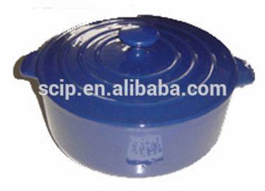 dark blue enamel cooking pot, cast iron round enamel casserole, cast iron fire pot