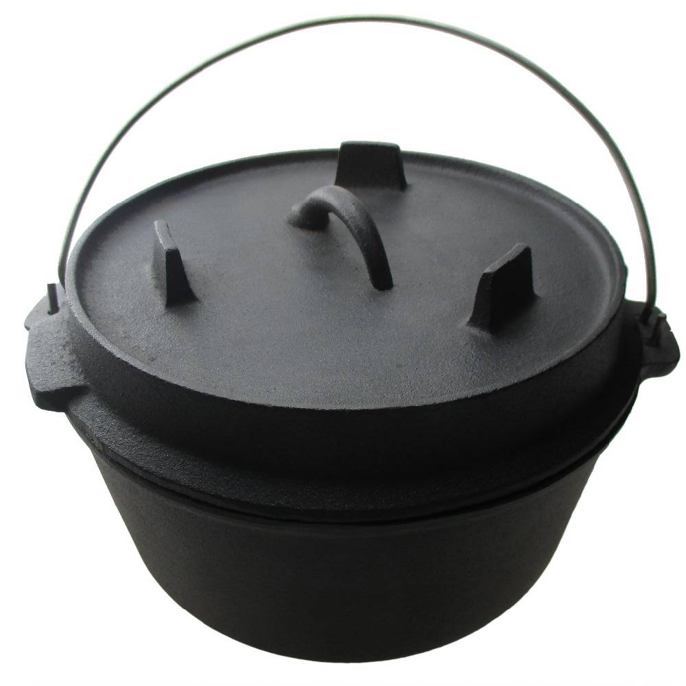 Camp Chef Pre-Seasoned Deluxe 10" Cast Iron Dutch Oven with Lid